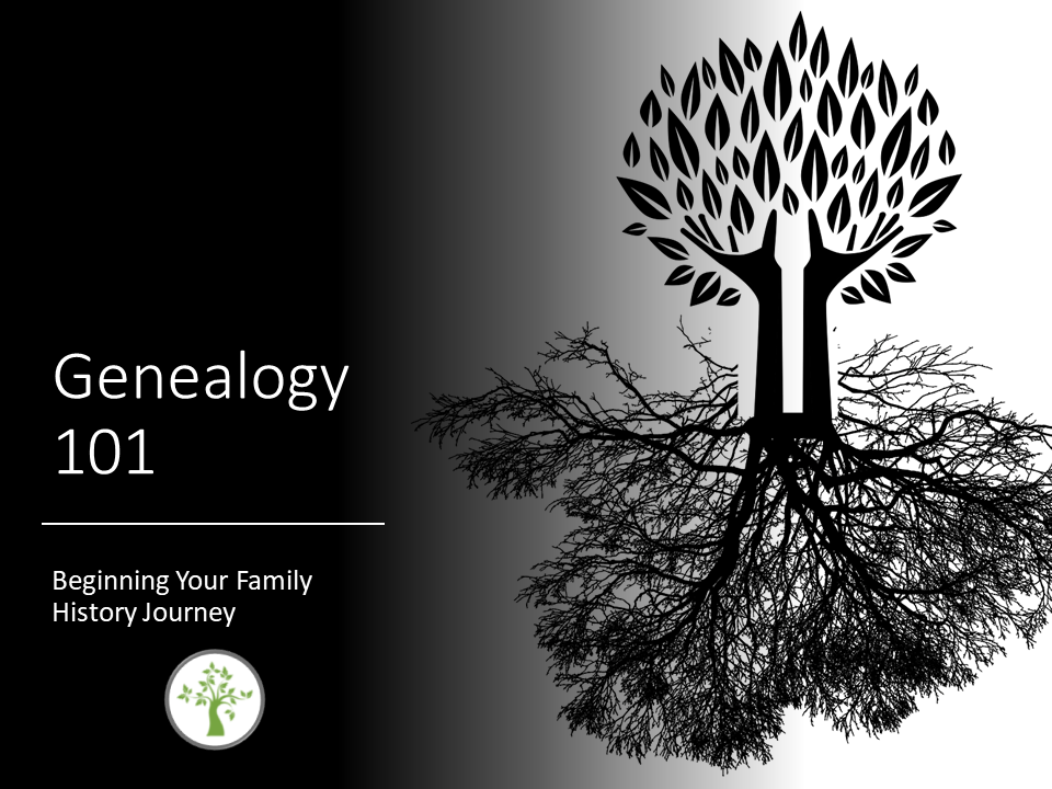 Beginning Genealogy, Genealogy 101, Beginning Family History, Genealogy Presentation, Family History Presentation, Family Tree and Roots with Text