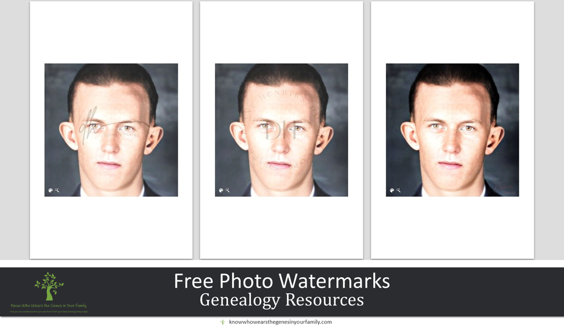 Family History and Genealogy Photo Protection, Free Canva Watermarks