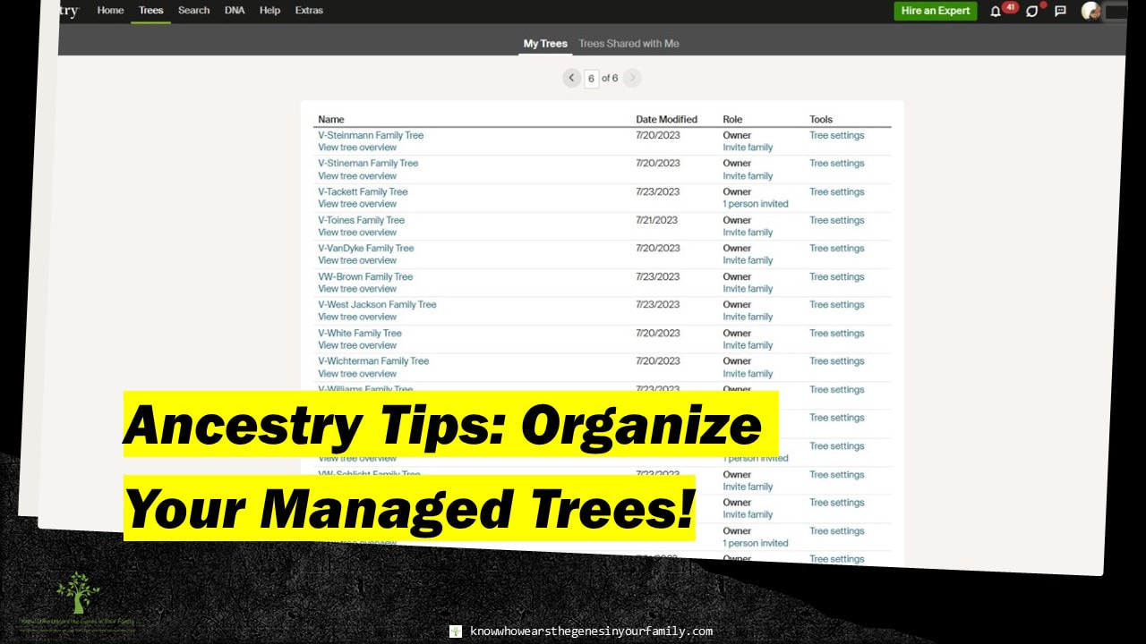 Ancestry Managed Trees, Ancestry Tips
